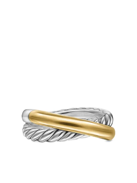 David Yurman 14kt yellow gold Crossover Two Row ring (7.5mm) Silver R18405S4
