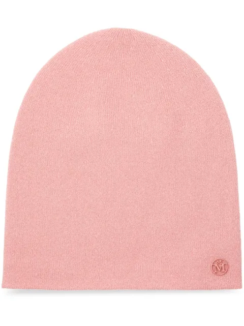 Maison Michel Loli logo-plaque cashmere beanie Pink 2581001004