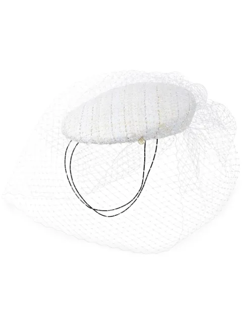 Maison Michel Tess tweed beret White 2584001001