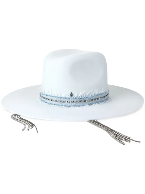 Maison Michel Eliza wool-felt fedora hat Blue 1140018001