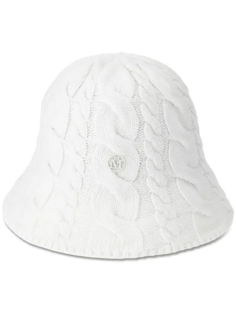 Maison Michel Clem cable-knit bucket hat White 2588002002