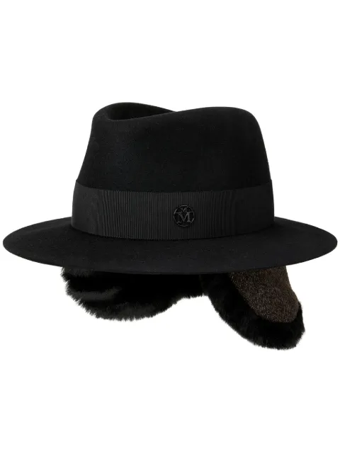 Maison Michel Andre strap-detail fedora hat Black 1204002001