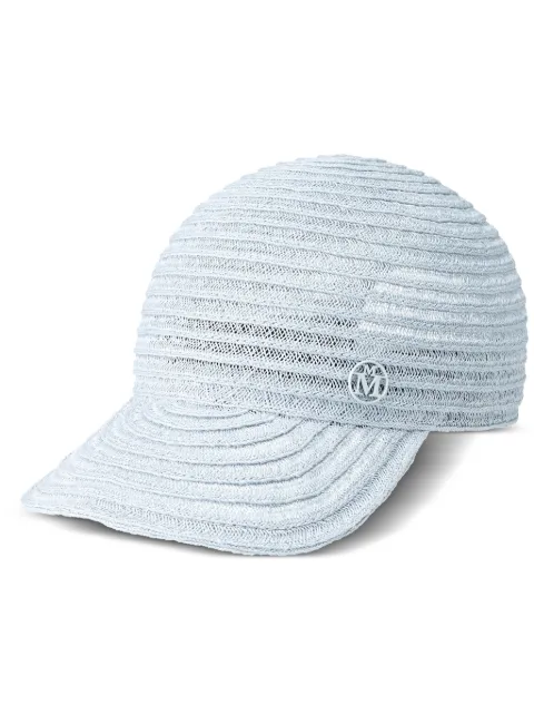 Maison Michel Tiger straw baseball cap Blue 1068028001