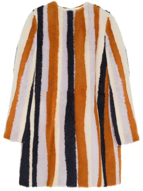 Yves Salomon wavy-intarsia lacon coat Orange 9WYM66190LAIN