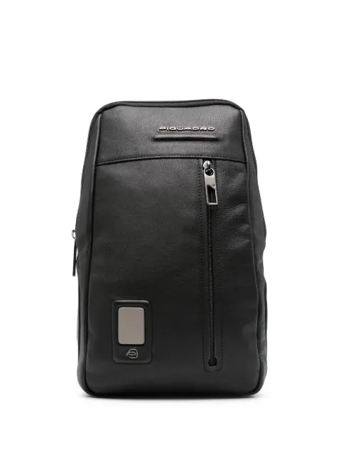 PIQUADRO Akron leather messenger bag Black CA5106AO