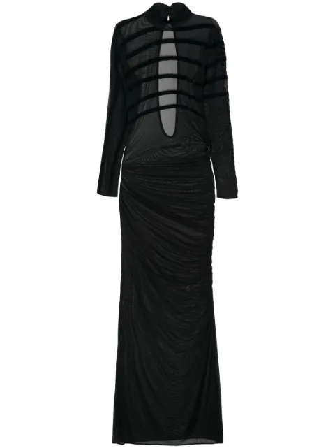 Jean Paul Gaultier draped mesh dress Black 2430FRO234IT004