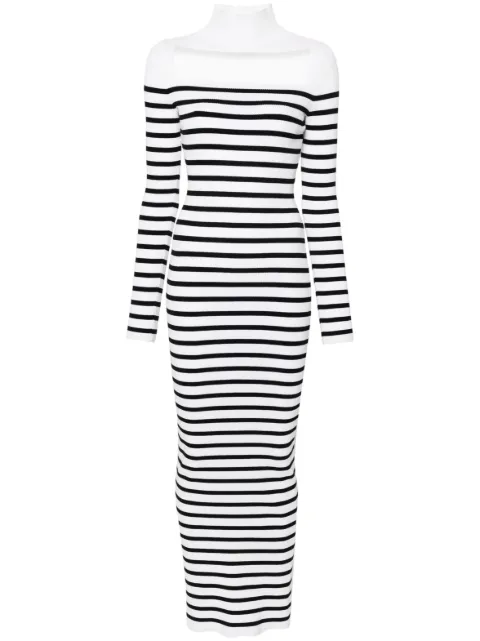 Jean Paul Gaultier striped ribbed maxi dress White 2430FRO243M0630159