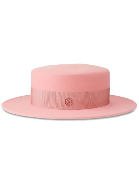 Maison Michel Kiki logo-detail wool fedora Pink 1041145002