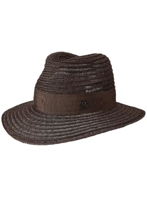 Maison Michel Henrietta logo-plaque hat Brown 1002169003