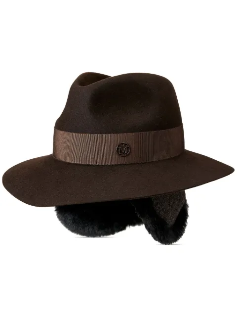Maison Michel Rico wool-felt fedora hat Brown 1203002001
