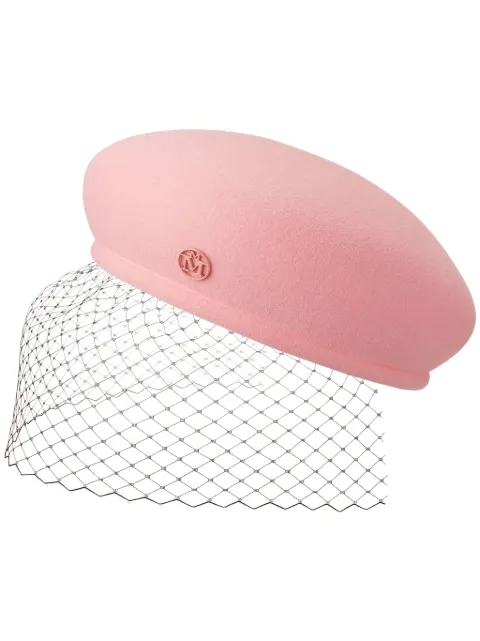 Maison Michel New Bonnie veil beret Pink 1088027002
