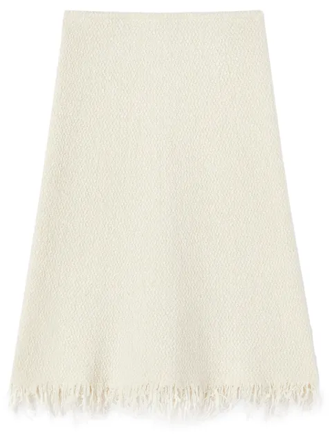 Jil Sander A-line frayed-detail skirt White J03MA0199J16128