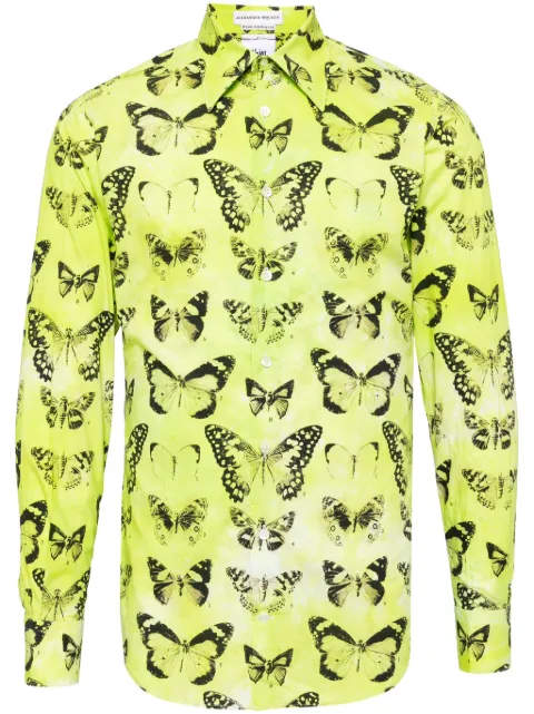 Stain Shade butterfly print cotton shirt Green 126