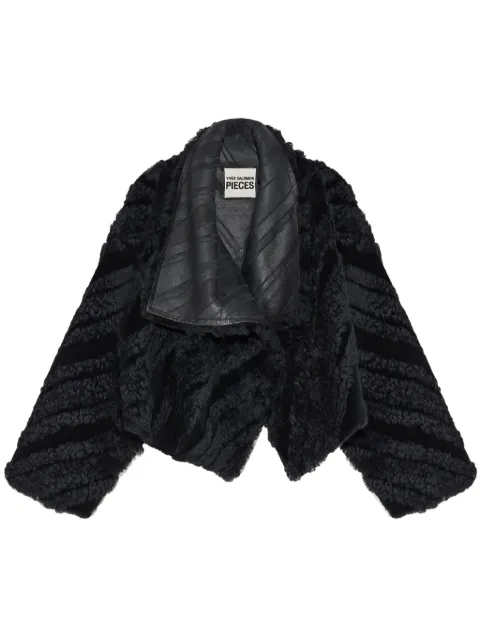 Yves Salomon cropped draped jacket Black 24WYV61945MIPL