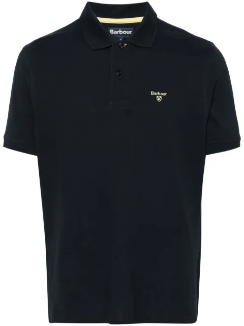 Barbour logo-embroidered polo shirt Blue MML1367NY91