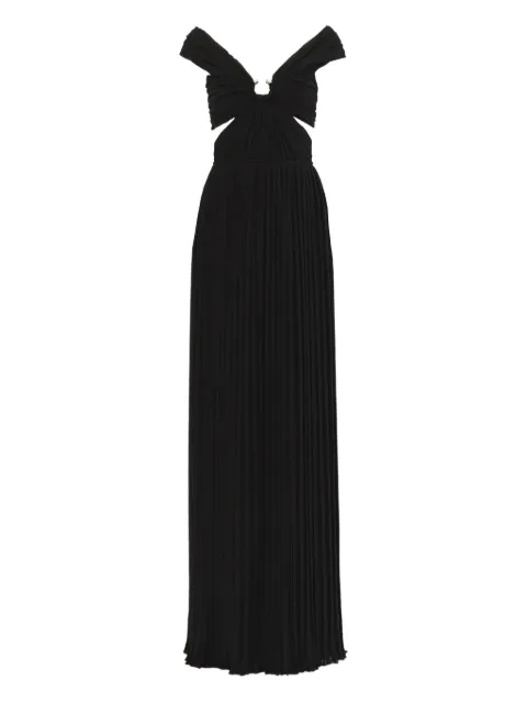 Chloé off-shoulder pleated midi dress Black CHC23SRO31003