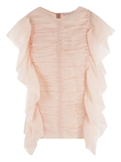 Chloé ruffle-trim ramie top Pink CHC23SHT20016
