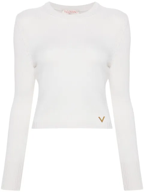 Valentino Garavani V-logo cashmere jumper White BKC34I7EV
