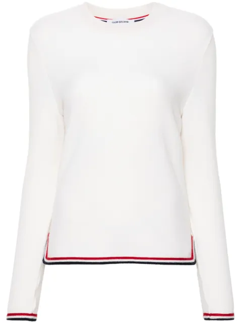 Thom Browne striped-border cashmere jumper Neutrals FJS180AJ0169