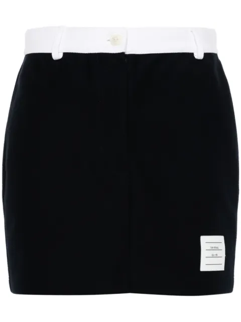 Thom Browne logo-patch mini skirt Blue FJK137AJ0042