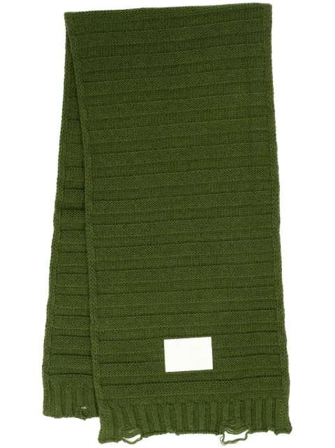 MM6 Maison Margiela logo-print knitted scarf Green S52TE0054M13040