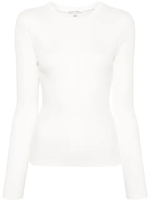 Reformation Davy ribbed-knit long-sleeve T-shirt White 1300831IVO