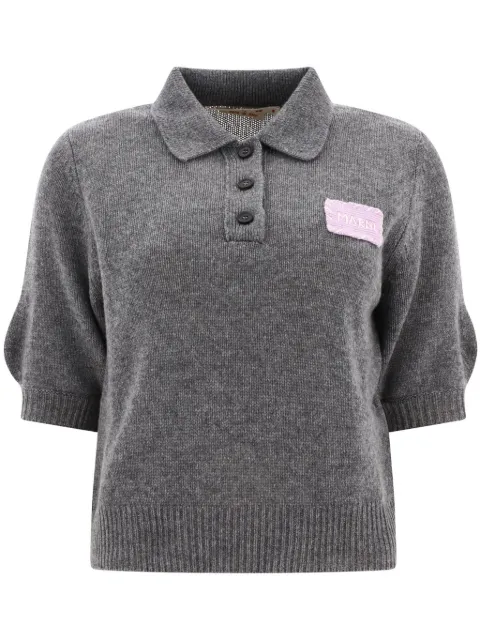 Marni grey cashmere polo jumper with Marni patch Grey POMD0035E0UFX325
