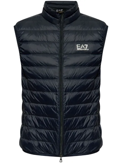 Ea7 Emporio Armani logo-print padded gilet Blue 8NPQ06PNGPZ
