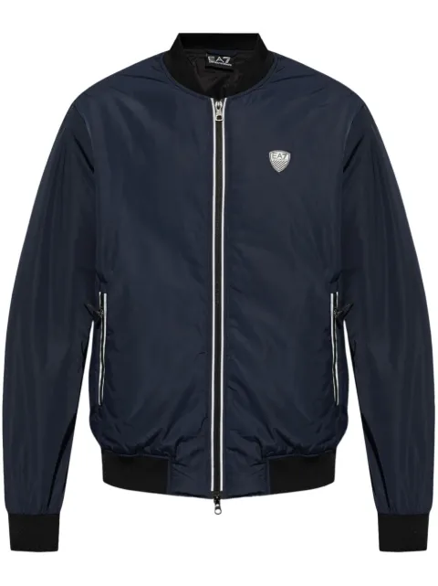 Ea7 Emporio Armani logo-patch bomber jacket Blue 8NPB12PN7LZ