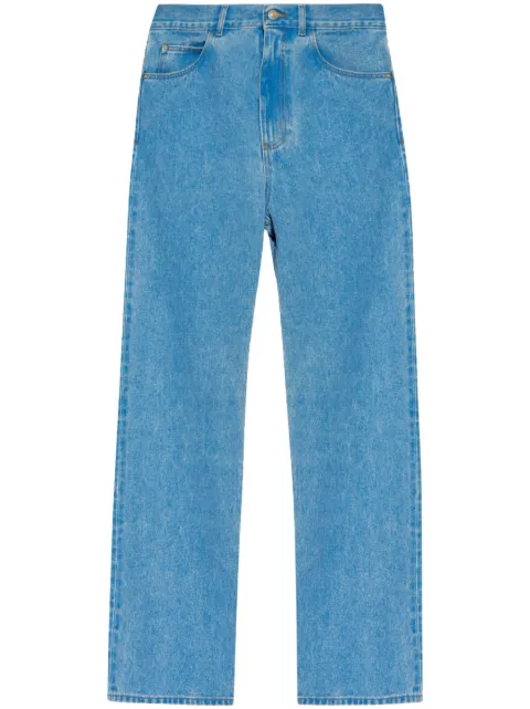 Marni logo-patch wide-leg jeans Blue PUJU0021A2USCW91