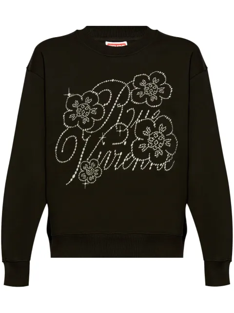 Kenzo rhinestone-logo crew-neck sweatshirt Black FE62SW1654MF