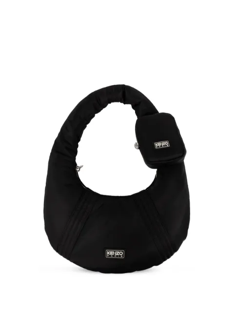 Kenzo logo-appliqué ribbed-detail shoulder bag Black FE62SA705F01