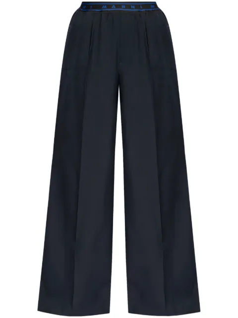 Marni wide-leg virgin wool trousers Blue PAMA0428U2TW839