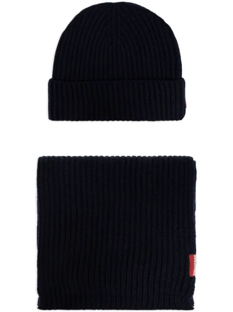 DSQUARED2 scarf & hat warmy knit set Black KNM006501W06757