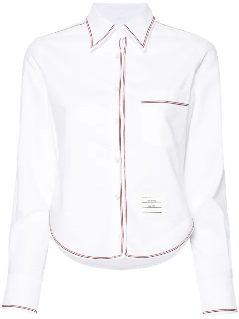 Thom Browne RWB-stripe cropped shirt White FLL196GF0313