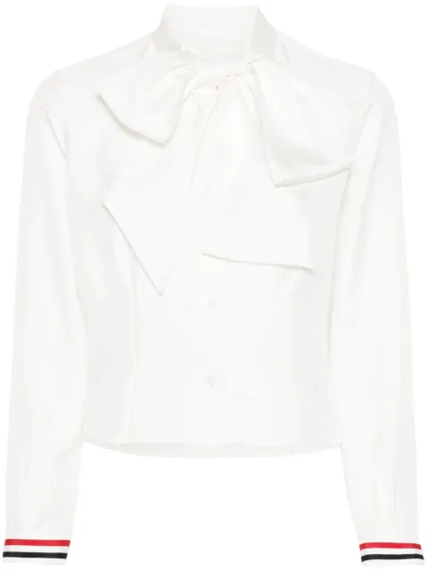 Thom Browne silk twill bow collar blouse White FLL192GF0780