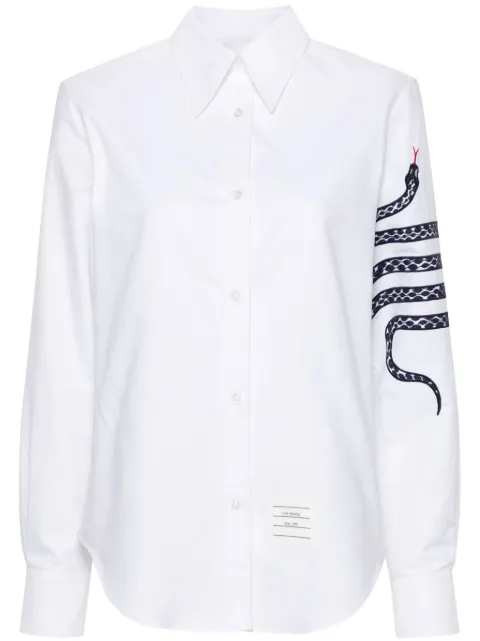 Thom Browne snake 4-Bar cotton shirt White FLL162EE1187
