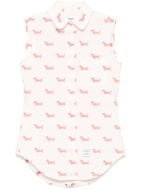 Thom Browne jacquard sleeveless shirt FLL022AF0797