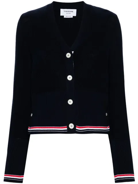 Thom Browne RWB-stripe cotton cardigan Blue FKC641AY3030