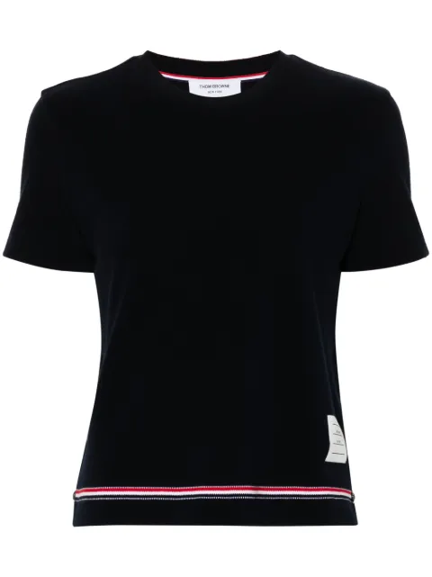 Thom Browne piqué logo-patch jumper Blue FJS193AJ0185