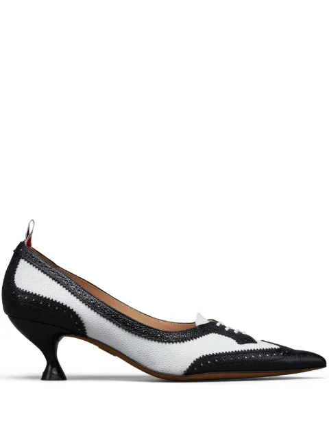 Thom Browne pebble grain Wingtip pumps 50mm Black FFI009A00198