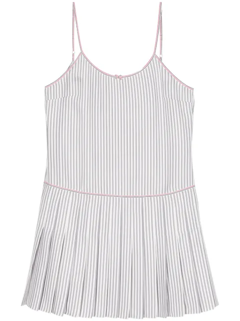 Thom Browne striped pleated minidress Grey FDSF09AF0819