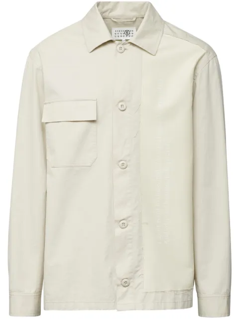 MM6 Maison Margiela gabardine-weave cotton shirt jacket Neutrals SH0AM0023M35148