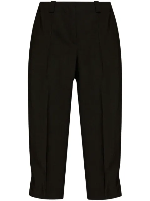 Kenzo logo-appliqué wool cropped trousers Black FE62PA0939GE