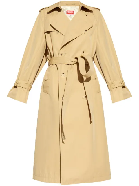 Kenzo cut-out double-breasted trench coat Neutrals FE62MA2179OI