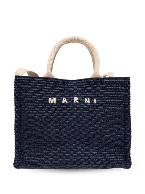 Marni raffia-effect small tote bag Blue SHMP0077U0P3860