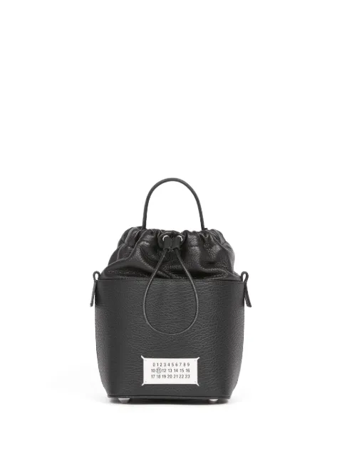 Maison Margiela small 5AC grained leather bucket bag Black S61WG0035P7245