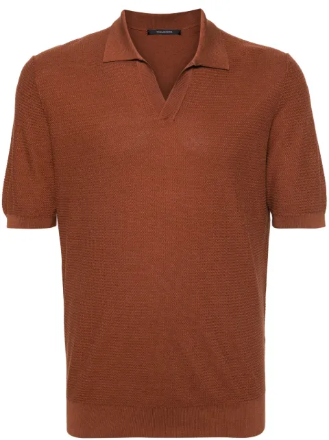 Tagliatore Paco split-neck polo shirt Brown PACOGSE2406