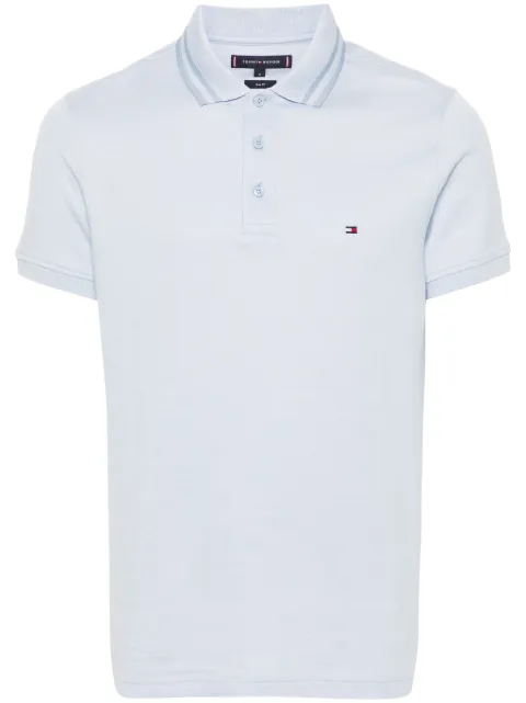 Tommy Hilfiger logo-embroidered organic cotton polo shirt Blue MW0MW34755C1O