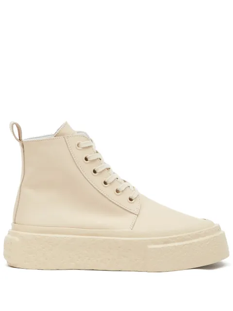 MM6 Maison Margiela lace-up leather sneakers Neutrals S59WS0229P7020